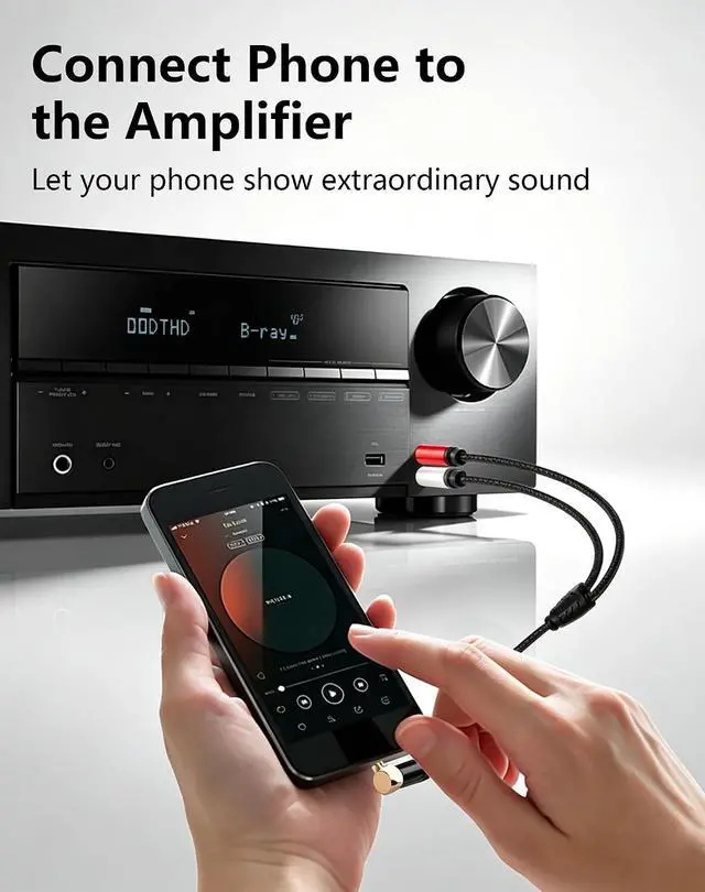 Alt view image 3 of 7 - 3.5mm TRS to Dual 6.35mm TS Mono Y-Cable, 90 Degree 1/8" Stereo Male to 1/4" Mono Male Audio Splitter Cord for Mixer, Amplifier, Home Stereo, Guitar Amp - 0.3M/1FT