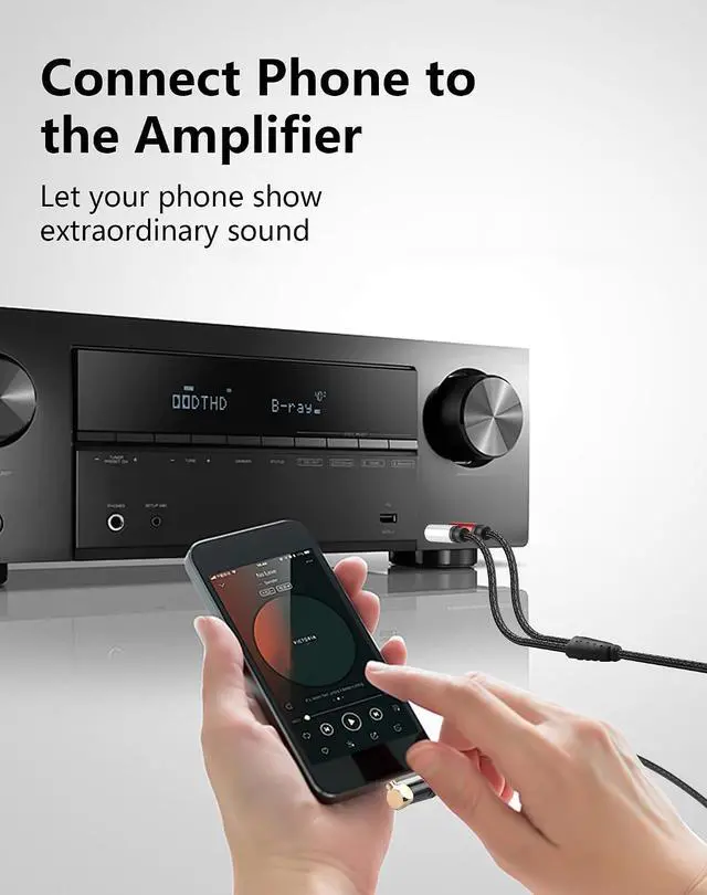 Alt view image 3 of 7 - 3.5mm TRS to Dual 6.35mm TS Mono Y-Cable, 90 Degree 1/8" Stereo Male to 1/4" Mono Male Audio Splitter Cord for Mixer, Amplifier, Home Stereo, Guitar Amp - 1.8M/6FT