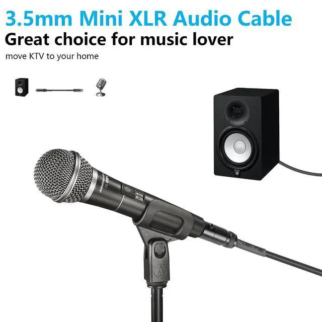 Alt view image 3 of 6 - Mini XLR to 1/8 TRS Audio Converter Adapter Cable - 1FT 3.5mm to Mini XLR 3 Pin Female for SLR Cameras, Video Cameras, Wireless Microphones