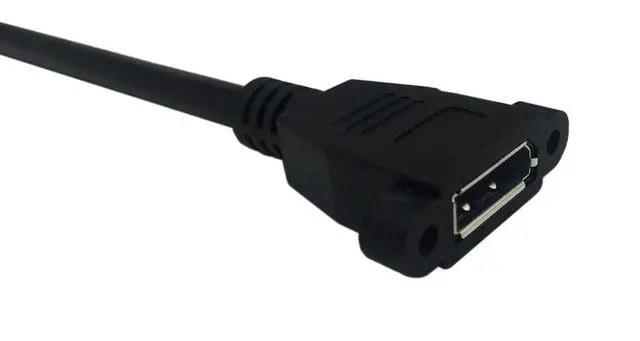Alt view image 6 of 6 - 8 Inch DisplayPort DP Male to Female Audio Video Adapter Extension Cable with Screw Hole Panel Mount