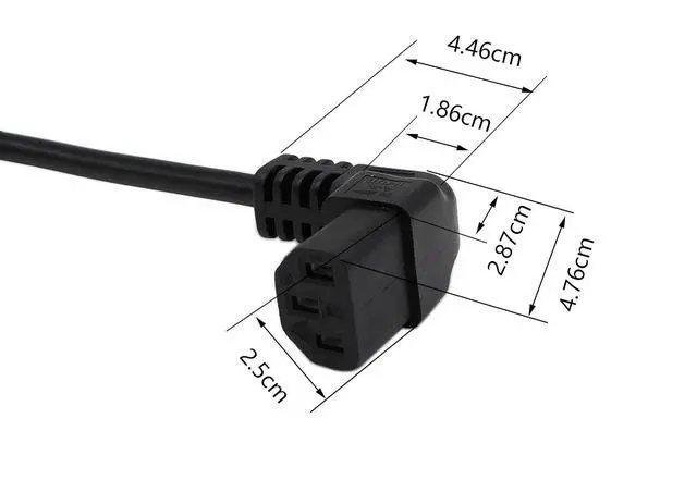 Alt view image 5 of 6 - 16cm IEC 320 90 Degree C13 3 Pin Female to C14 3 Pin Male PDU Power Supply Extension Cord for Computer LED HDTV Monitor and Scanner