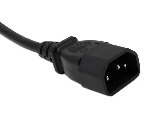 Alt view image 6 of 6 - 16cm IEC 320 90 Degree C13 3 Pin Female to C14 3 Pin Male PDU Power Supply Extension Cord for Computer LED HDTV Monitor and Scanner