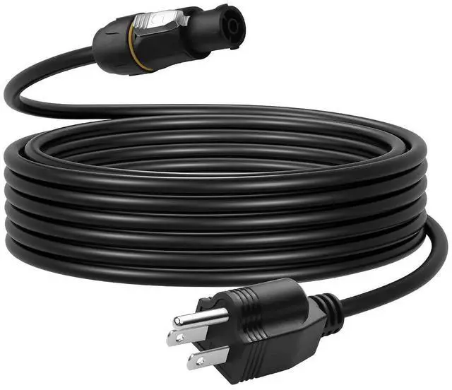 Main image of NEMA5-15P to PowerCON True Power Cable, 16AWG 15A 125V Profeesional NEMA-15P Male to PowerCon True1 Male Extension Wire for Outdoor Stage Light - 2M / 6.6FT