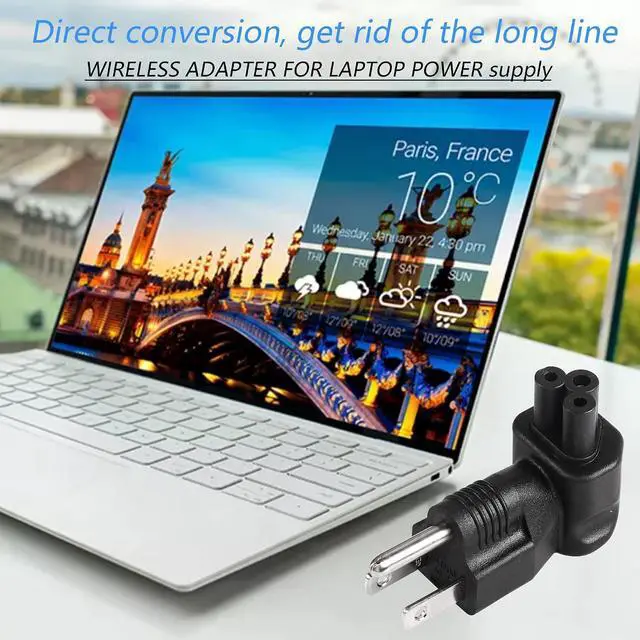 Alt view image 6 of 7 - 90 Degree IEC320 C5 to NEMA 5-15P Power Extension Adapter, 3 Prong AC Mickey Mouse Plug Power Adapter, 10A/125V Universal AC Cable US Plug Replacement - 2 Pack