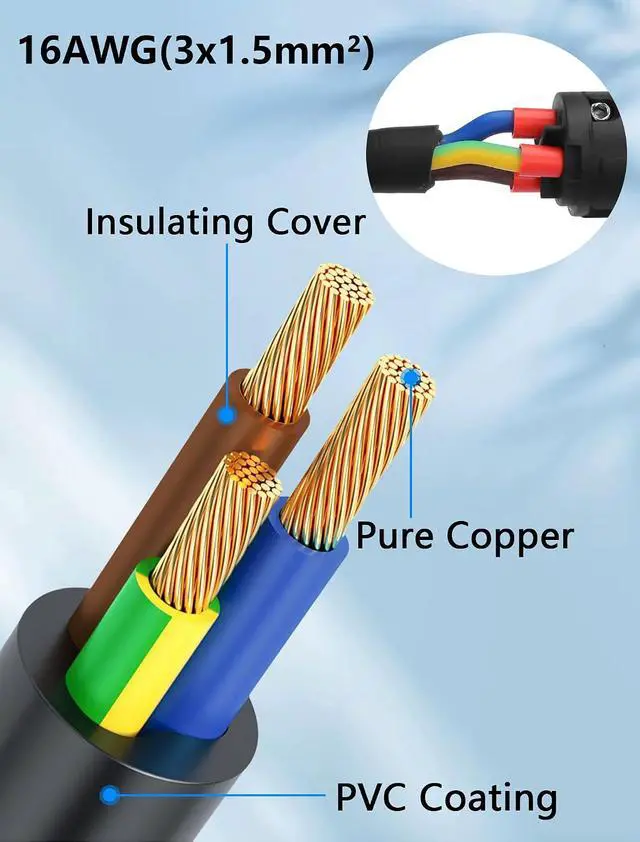 Alt view image 4 of 7 - NEMA5-15P to PowerCON True Power Cable, 16AWG 15A 125V Profeesional NEMA-15P Male to PowerCon True1 Male Extension Wire for Outdoor Stage Light - 2M / 6.6FT