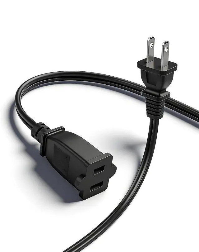 Main image of 2 Prong Extension Cord, 10A / 125V US AC 2-Prong Male to Female Power Cable 18AWG NEMA 1-15P to 1-15R Extension Cable Polarity 5FT