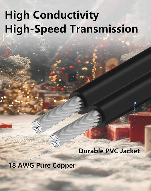 Alt view image 5 of 7 - 2 Prong Extension Cord, 10A / 125V US AC 2-Prong Male to Female Power Cable 18AWG NEMA 1-15P to 1-15R Extension Cable Polarity -1FT