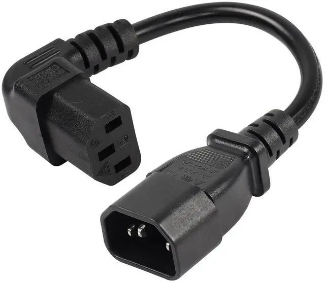 Main image of 20cm 90 Degree IEC 320 C13 to C14 PDU Power Cable,C14 Male to Down Angle C13 Female Power Supply Extension Cord for Monitors,Computers,Etc(Dc13-c14)