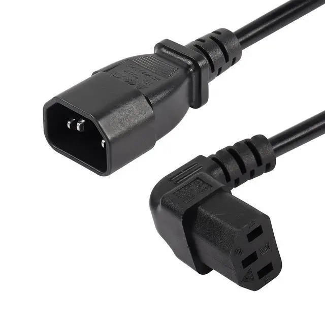 Alt view image 2 of 6 - 20cm 90 Degree IEC 320 C13 to C14 PDU Power Cable,C14 Male to Down Angle C13 Female Power Supply Extension Cord for Monitors,Computers,Etc(Dc13-c14)
