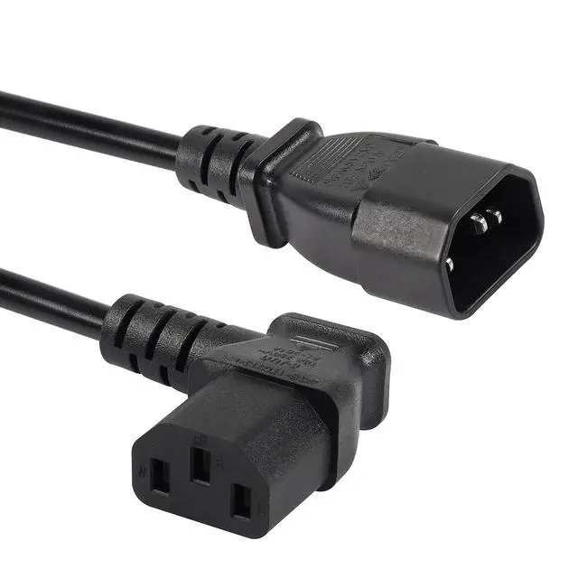 Alt view image 2 of 6 - 40cm Right Angle IEC 320 C13 to C14 Power Cable, 90 Degree C14 Male to C13 Female PDU Power Supply Extension Cord for Monitors,Computers,Etc(Rc13-c14)
