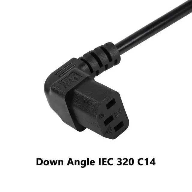 Alt view image 4 of 7 - 0.3m Down Angle C13 to C14 Panel Mount Power Cable, 90 Degree IEC 320 C13 Female to C14 Male PDU Power Supply Extension Cord for Monitors,Computers,Etc(Dc13m-c14)