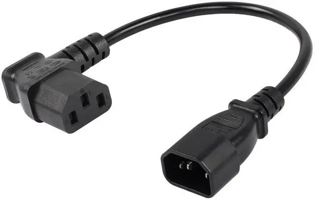 Main image of 40cm Left Angle IEC 320 C13 to C14 Power Cable, 90 Degree C14 Male to C13 Female PDU Power Supply Extension Cord for Monitors,Computers,Etc(Lc13-c14)