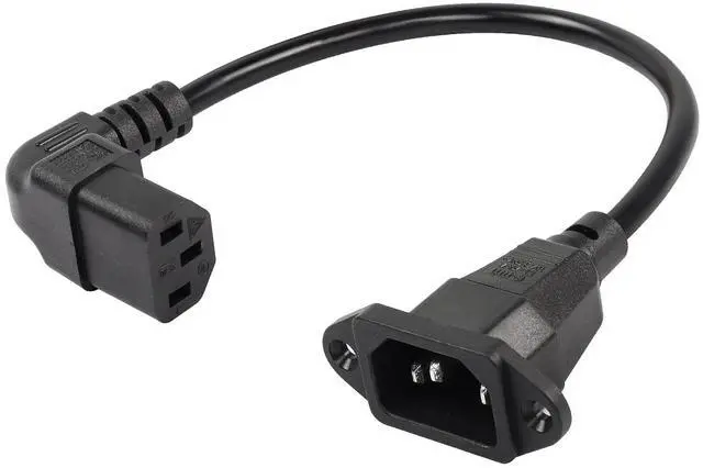 Main image of 0.3m Up Angle C13 to C14 Panel Mount Power Cable, 90 Degree IEC 320 C13 Female to C14 Male PDU Power Supply Extension Cord for Monitors,Computers,Etc(Uc13m-c14)