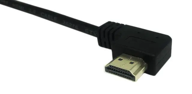 Alt view image 5 of 6 - 15cm 6inch High Speed HDMI 2.0 Right Angle HDMI Male to Female Extension Cable with Screw Hole Panel Mount Support 4K 60Hz Resolution for Blu Ray Player, 3D TV (Black) (R)