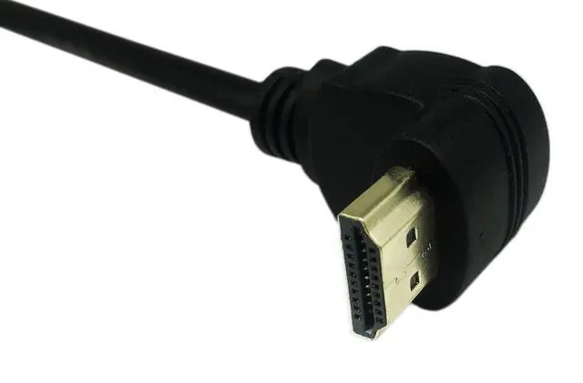 Alt view image 5 of 6 - 15cm 6inch High Speed HDMI 2.0 Up Angle HDMI 2.0 Male to Female Extension Cable with Screw Hole Panel Mount Support 4K 60Hz Resolution for Blu Ray Player, 3D TV, Roku, Xbox360 (Black) (U)
