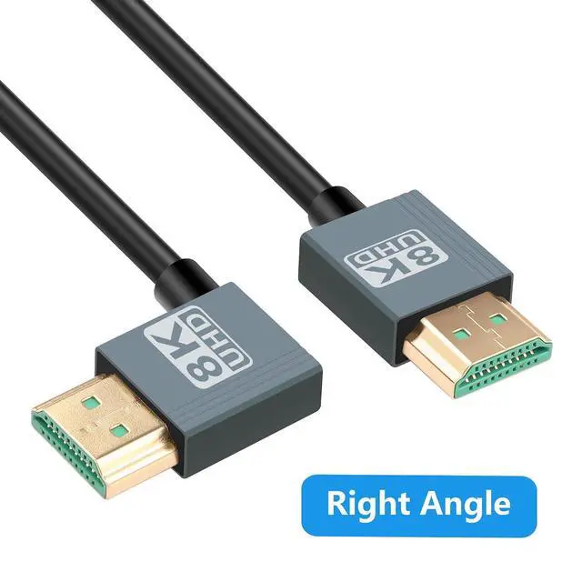 Alt view image 2 of 7 - 8K HDMI 2.1 Cable 3FT, 48Gbps Ultra High Speed HDMI 90 Degree Right Angle Cable Support 8K@60Hz 4K@120Hz Dynamic HDR Compatible with TV/HDTV