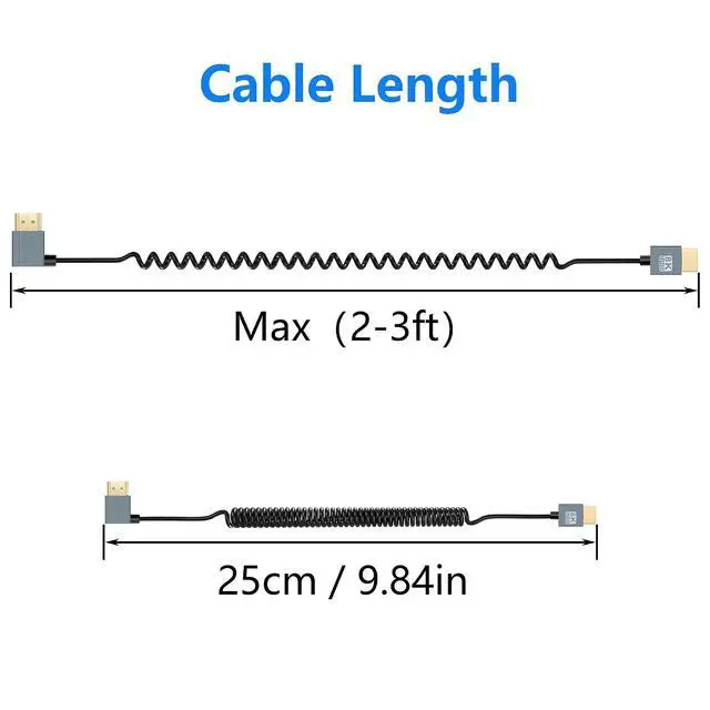 Alt view image 6 of 7 - 8K HDMI 2.1 Cable 3FT, 48Gbps Ultra High Speed HDMI 90 Degree Right Angle Cable Support 8K@60Hz 4K@120Hz Dynamic HDR Compatible with TV/HDTV