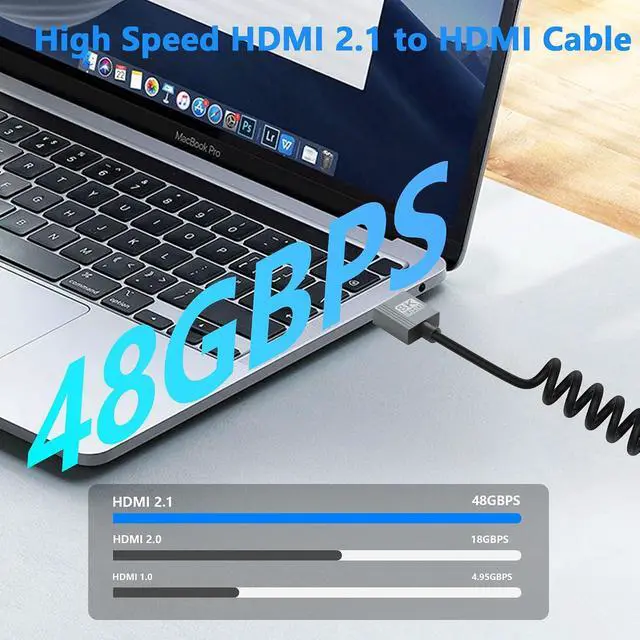 Alt view image 3 of 7 - 8K HDMI 2.1 Cable 3FT, 48Gbps Ultra High Speed HDMI 90 Degree Right Angle Cable Support 8K@60Hz 4K@120Hz Dynamic HDR Compatible with TV/HDTV