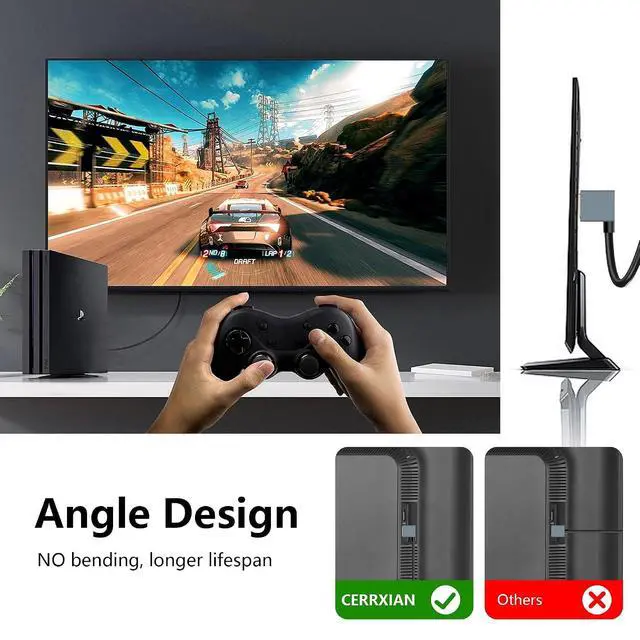 Alt view image 4 of 7 - 8K HDMI 2.1 Cable 3FT, 48Gbps Ultra High Speed HDMI 90 Degree Right Angle Cable Support 8K@60Hz 4K@120Hz Dynamic HDR Compatible with TV/HDTV