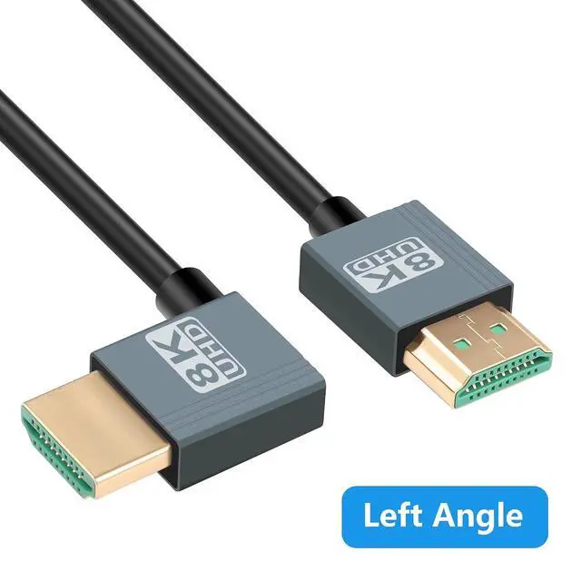 Alt view image 2 of 7 - 8K HDMI 2.1 Cable 3FT, 48Gbps Ultra High Speed HDMI 90 Degree Left Angle Cable Support 8K@60Hz 4K@120Hz Dynamic HDR Compatible with TV/HDTV