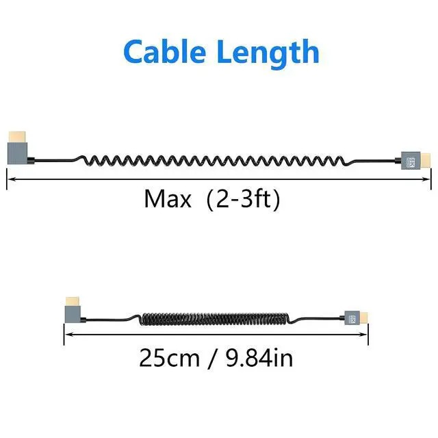 Alt view image 6 of 7 - 8K HDMI 2.1 Cable 3FT, 48Gbps Ultra High Speed HDMI 90 Degree Left Angle Cable Support 8K@60Hz 4K@120Hz Dynamic HDR Compatible with TV/HDTV