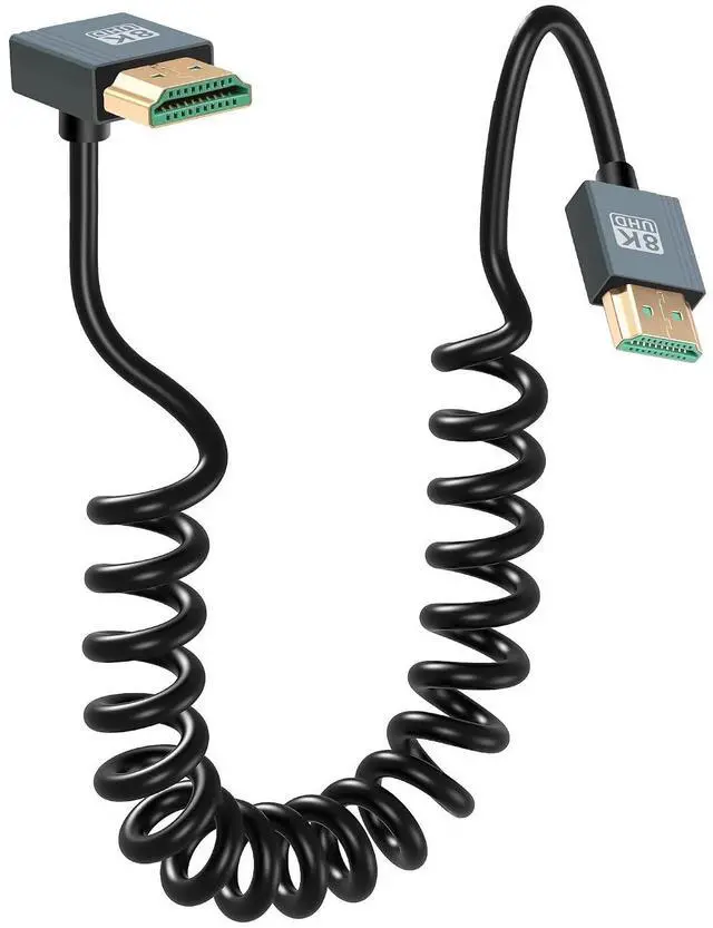 Main image of 8K HDMI 2.1 Cable 3FT, 48Gbps Ultra High Speed HDMI 90 Degree Up Angle Cable Support 8K@60Hz 4K@120Hz Dynamic HDR Compatible with TV/HDTV