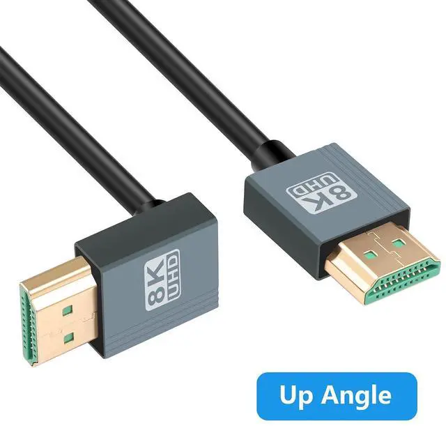 Alt view image 2 of 7 - 8K HDMI 2.1 Cable 3FT, 48Gbps Ultra High Speed HDMI 90 Degree Up Angle Cable Support 8K@60Hz 4K@120Hz Dynamic HDR Compatible with TV/HDTV