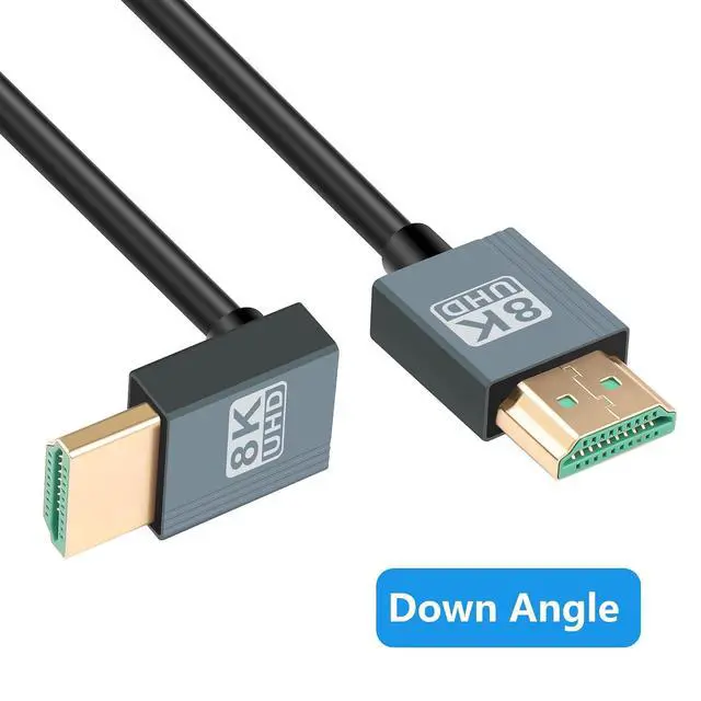 Alt view image 2 of 7 - 8K HDMI 2.1 Cable 3FT, 48Gbps Ultra High Speed HDMI 90 Degree Down Angle Cable Support 8K@60Hz 4K@120Hz Dynamic HDR Compatible with TV/HDTV