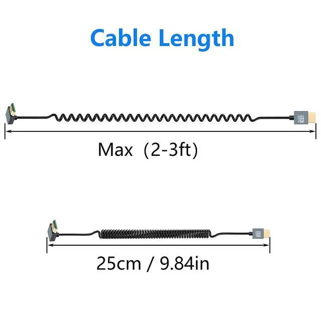 Alt view image 6 of 7 - 8K HDMI 2.1 Cable 3FT, 48Gbps Ultra High Speed HDMI 90 Degree Up Angle Cable Support 8K@60Hz 4K@120Hz Dynamic HDR Compatible with TV/HDTV