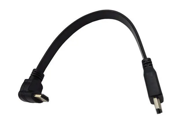 Alt view image 7 of 7 - 1FT Flat Slim High Speed HDMI Cable A Male to 90 Degree Down Angle A Male Cable