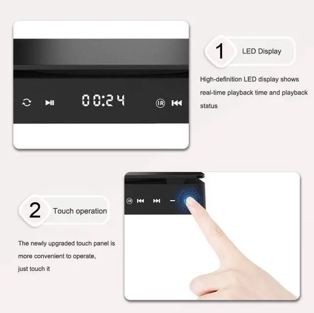 Alt view image 7 of 7 - 1080P DVD HD Video Player Portable VCD Player MiNi CD Player HDMI Video + 3.5mm Jack Audio Output with Remote Control