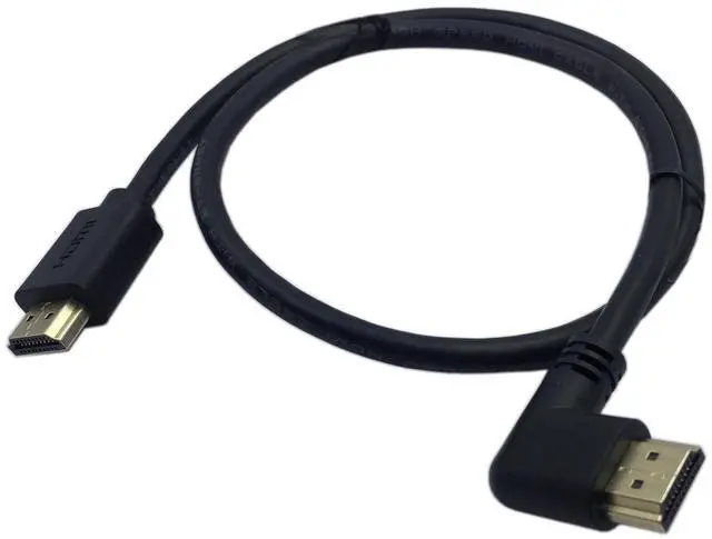 Main image of 0.6m High Speed HDMI 2.0 HDMI Left Angle Male to HDMI Male Short Cable Ultra HD 4k x 2k HDMI Cable Supports Ethernet, 3D, 4K and Audio for TVs, Laptops (Black)(lm-sm)