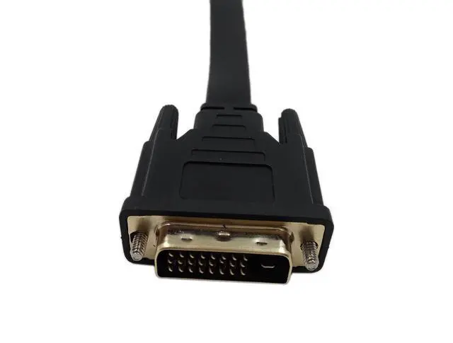 Alt view image 7 of 7 - 1FT Flat Slim High Speed Bi-Directional DVI (24+1) Male to HDMI Male Adapter Cable 30 cm(Including Two Ends)