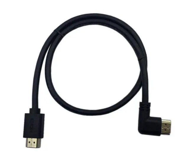 Alt view image 3 of 7 - 0.6m High Speed HDMI 2.0 HDMI Left Angle Male to HDMI Male Short Cable Ultra HD 4k x 2k HDMI Cable Supports Ethernet, 3D, 4K and Audio for TVs, Laptops (Black)(lm-sm)