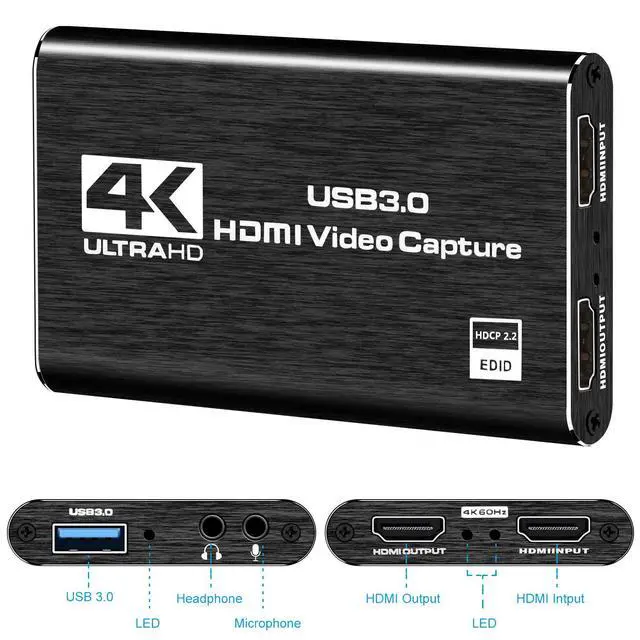 Alt view image 2 of 7 - Capture Card Nintendo Switch, 4K HDMI Video Capture Card, 1080P 60FPS, HDMI to USB 3.0 Capture Card for Streaming Work with Camera/Xbox/PS4/PS5/PC/OBS
