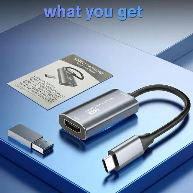 Alt view image 7 of 7 - Video Capture Card, 4K USB3.0 HDMI to USB C, 1080P60FPS HDMI Capture Card for Streaming, Video Recording Compatible with Quest 3,Switch1/2, Xbox, PS4/5, OBS, Windows, ipad Mac OS, Camera (Silver)