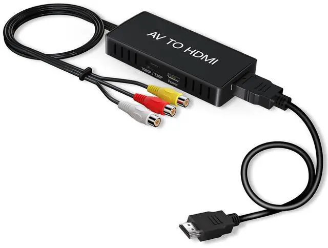 Main image of RCA to HDMI Converter, AV to HDMI Converter, 1080P Mini Composite to HDMI Adapter, Support PAL/NTSC for PC, Laptop, TV, WII, PS1, PS2, PS3, STB, VHS, VCR, Blue-Ray DVD Players