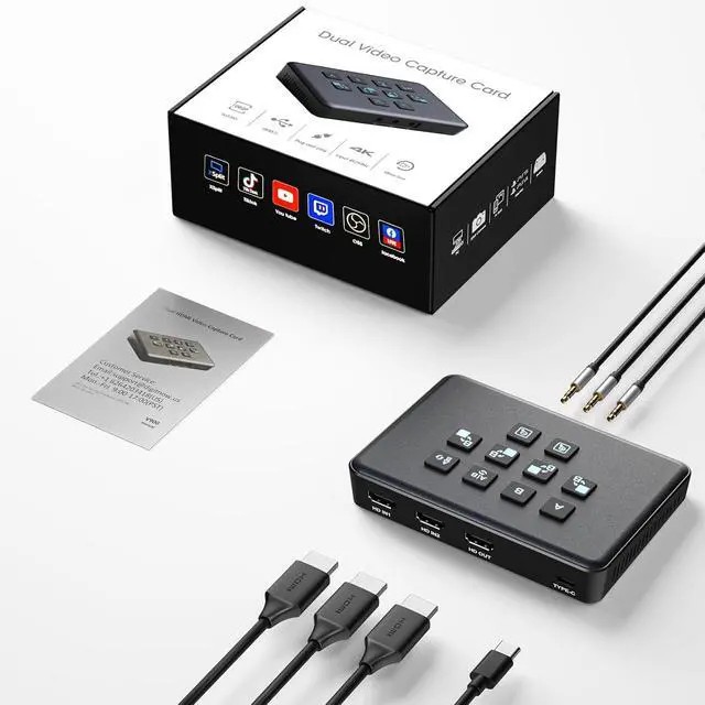 Alt view image 7 of 7 - Video Switcher for Live Streaming, Dual 4K HDMI Input Capture Card for Streaming, USB 3.0 Audio Video Capture Card HDMI Switcher Record in 1080P 60FPS Low Latency, Compatible with Xbox/PS5/PS4/OBS/PC