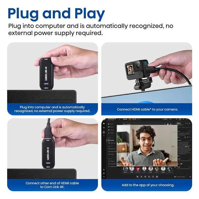 Alt view image 3 of 7 - Cam Link 4K USB Capture Card HDMI to USB 3.0, Plug-and-Play for Microscopes, DSLR, Electronics Repair & Precision Work, Live Streaming & OBS/Zoom, Windows/Mac