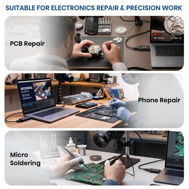 Alt view image 6 of 7 - Cam Link 4K USB Capture Card HDMI to USB 3.0, Plug-and-Play for Microscopes, DSLR, Electronics Repair & Precision Work, Live Streaming & OBS/Zoom, Windows/Mac