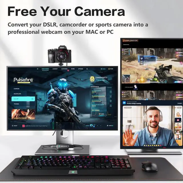 Alt view image 5 of 7 - Cam Link 4K External Capture Card for DSLR Camcorder ActionCam as Webcam, HDMI to USB 3.0, Meet/Stream/Record in 4K60/1080p120, Easy Connect for OBS/Zoom, Windows/Mac