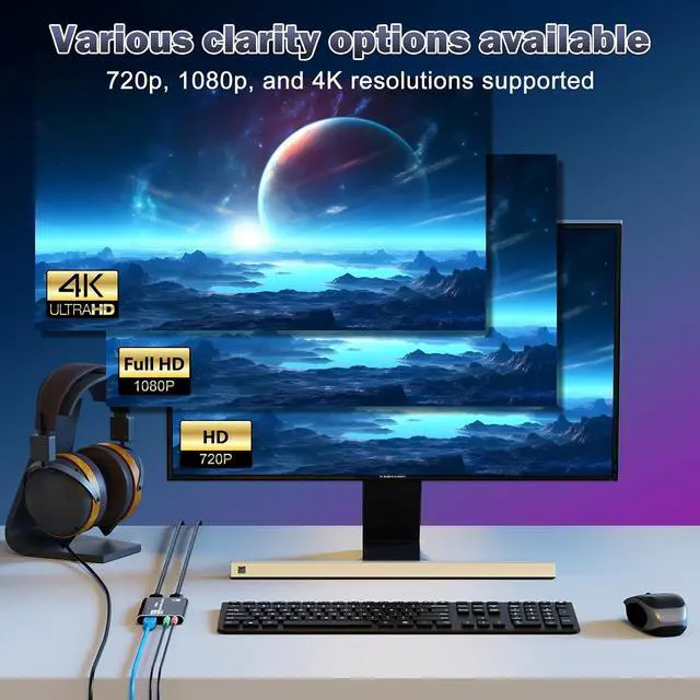 Alt view image 3 of 7 - Video Capture Card, 4K HDMI Audio Capture Card Video Recorder with Mic and HDMI Loop-Out for Gaming/Live Streaming/Conference, Works for Nintendo Switch/PS5/Camera/Xbox/OBS