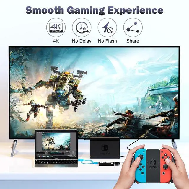 Alt view image 4 of 7 - Video Capture Card, 4K HDMI Audio Capture Card Video Recorder with Mic and HDMI Loop-Out for Gaming/Live Streaming/Conference, Works for Nintendo Switch/PS5/Camera/Xbox/OBS