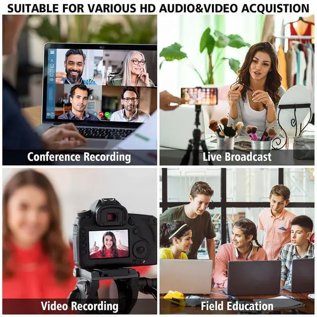 Alt view image 7 of 7 - Video Capture Card, USB3.0 HDMI to USB C Capture Card, 4K 1080P 60FPS, Video Recording Card for Gaming Live Streaming, for Windows/Mac OS System with USB C Adapter to Adjust PS4, Switch, Xbox