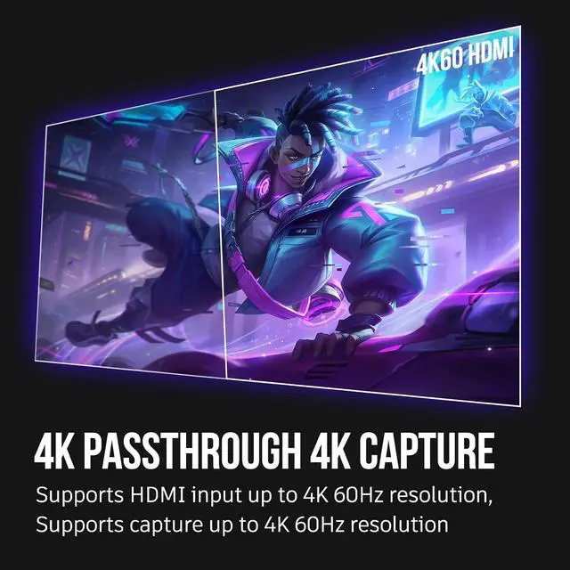 Alt view image 3 of 7 - 4K Internal Capture Card, PCIe Capture Card, HDMI, 4K60 Passthrough, Ultra-Low Latency for Streaming & Recording, for PS4/5, Xbox Series X/S, in OBS, YouTube, Single & Dual PC Setups, Black