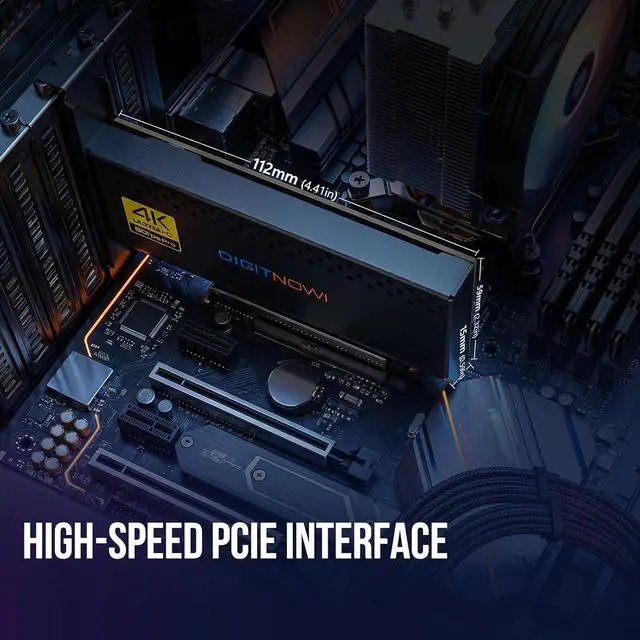 Alt view image 6 of 7 - 4K Internal Capture Card, PCIe Capture Card, HDMI, 4K60 Passthrough, Ultra-Low Latency for Streaming & Recording, for PS4/5, Xbox Series X/S, in OBS, YouTube, Single & Dual PC Setups, Black