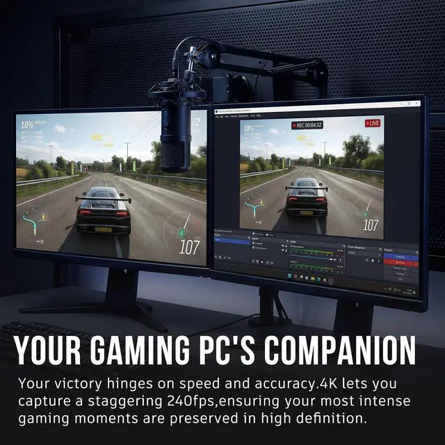 Alt view image 5 of 7 - 4K Internal Capture Card, PCIe Capture Card, HDMI, 4K60 Passthrough, Ultra-Low Latency for Streaming & Recording, for PS4/5, Xbox Series X/S, in OBS, YouTube, Single & Dual PC Setups, Black