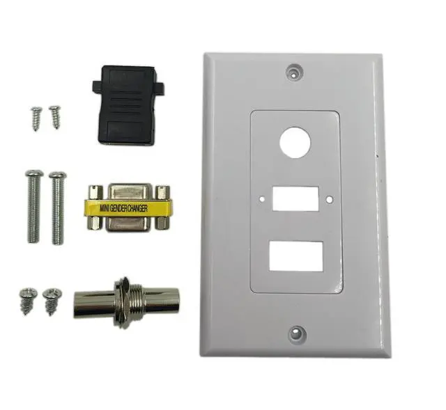 Alt view image 3 of 7 - HDMI VGA 3.5mm Audio Video Stereo Pass Through Component Composite Wall Face Plate Panel (White)