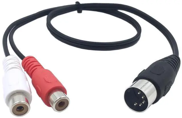 Main image of Din 5 Pin Male to 2 RCA Female Professional Grade Audio Cable for Bang & Olufsen, Naim, Quad.Stereo Systems (0.5m)