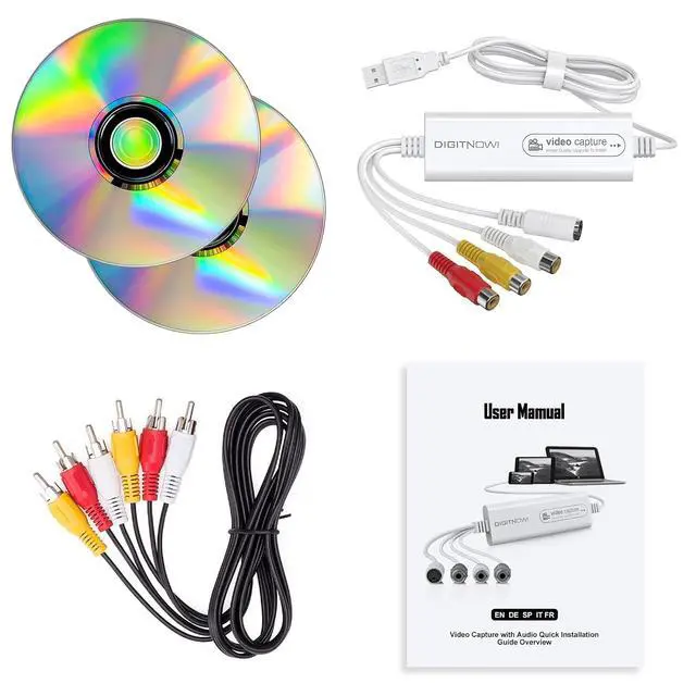Alt view image 7 of 7 - VHS TO Digital Converter, USB Video Capture Card, Video Capture Device, RCA TO USB Converter,Convert VHS VCR Hi8 Mini DV to Digital/DVD,For Tape Player Camcorder Camera PC TV,Windows Mac OS Compatible